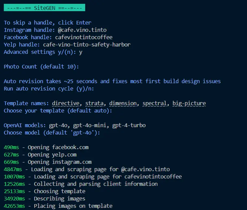 SiteGEN preview